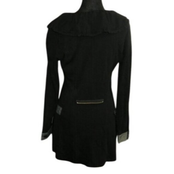 DZHavael Couture France Victorian Button Up Tunic Jacket Black & Gray Size Small - Picture 3 of 12